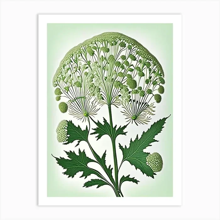 Queen Anne S Lace Leaf Vintage Botanical 2 Art PrintL& by Leaf & Stem Studio