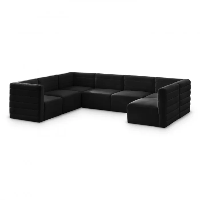 Quincy 126 ” Velvet Upholstered Comfort 7pc. Modular Sectional