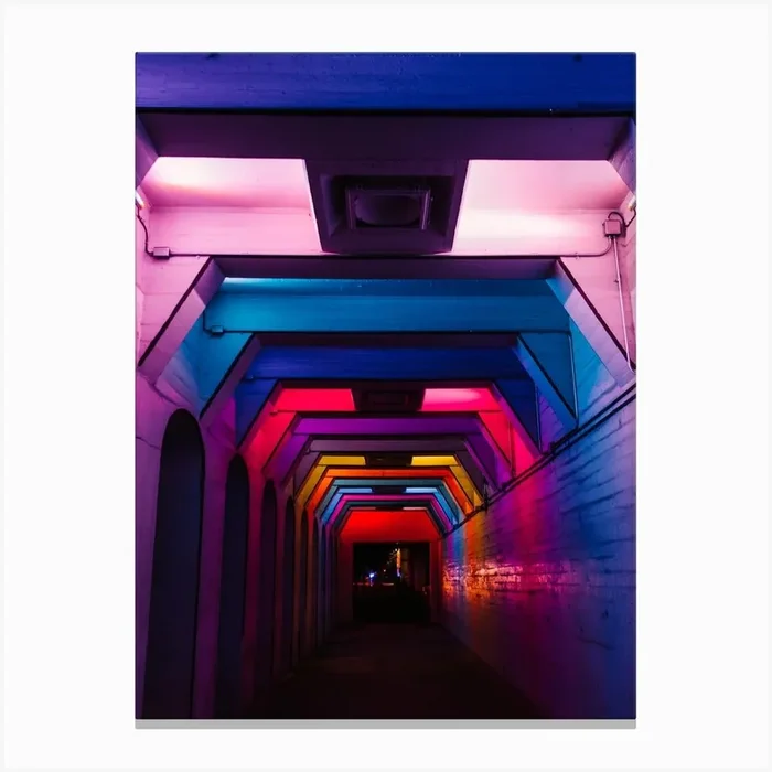 Rainbow Light Tunnel Canvas Print by Bethany Young