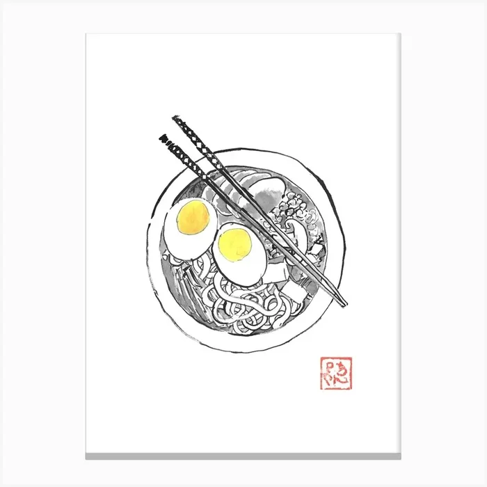 Ramen Canvas Print by Pechane Sumie