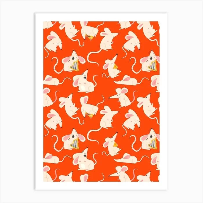 Rats Pattern Art Print by showmemars