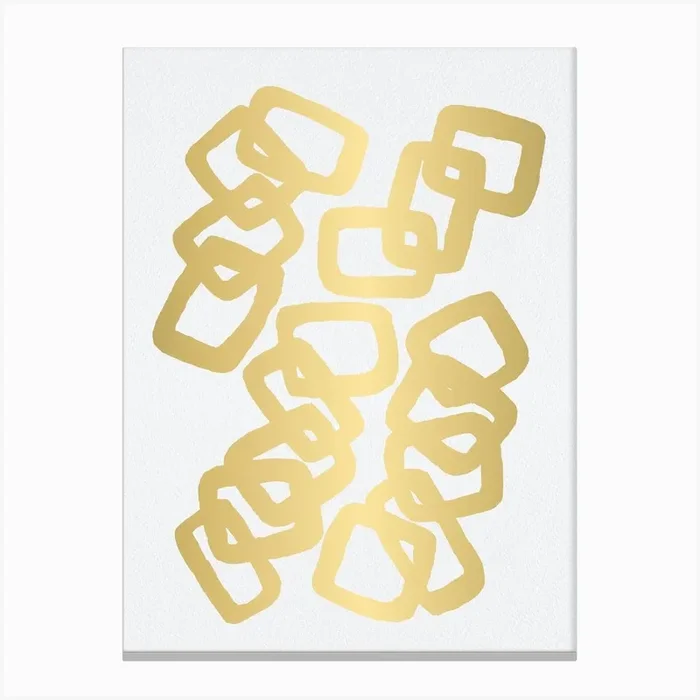 Rectangle Chain Gold Canvas Print by Shelworks Stationery