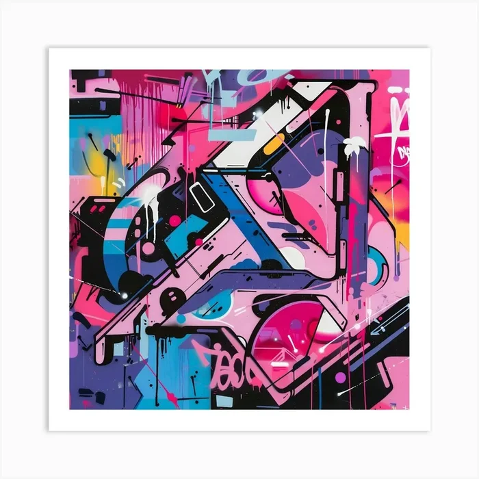 Red Palette, Graffiti, Street Art, Urban Hues Art Print by Moisky