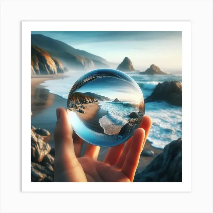 Reflection In A Glass Ball Art Print by FATSLIM