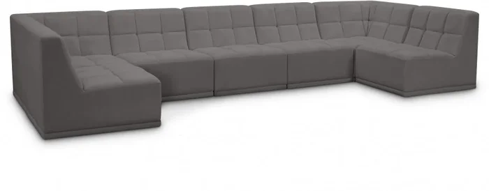 Relax 158 ” Velvet Upholstered 7pc. Modular Sectional