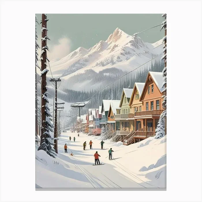 Retro Apres Ski Vintage Artwork (7) Canvas Print by Hamza