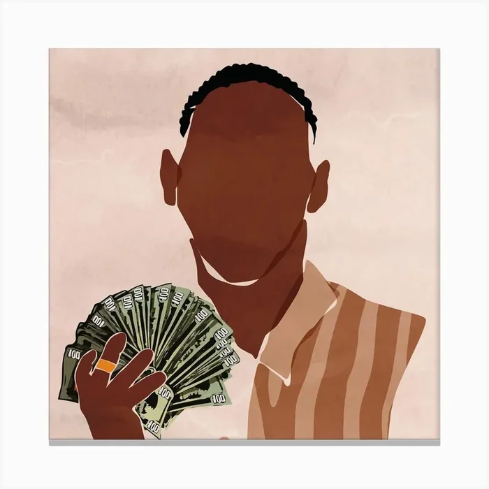 Rich Man Square Canvas Print by DomoINK