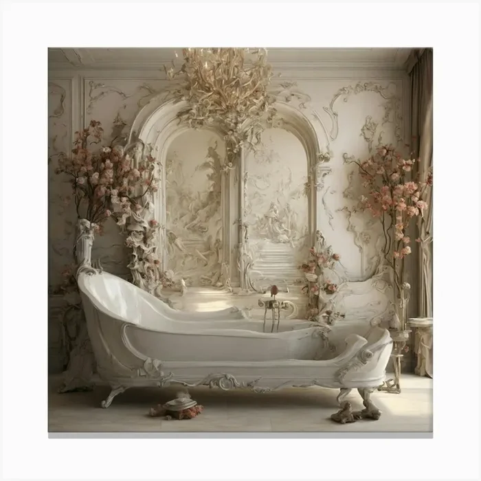 Rococo Bathroom Canvas PrintK by Khoudairamus