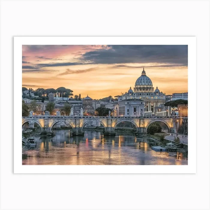 Rome Sunset 1 Art Print by Manjik Pictures