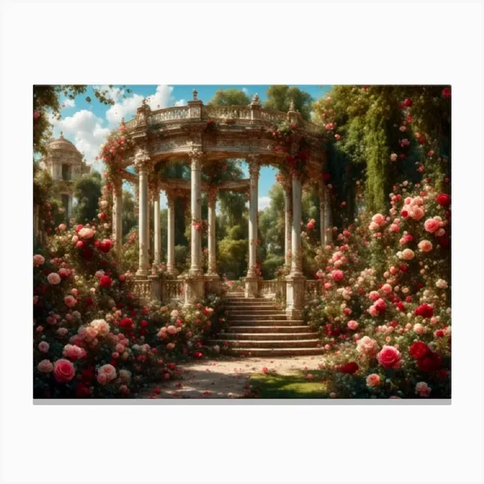 rose gazebo Canvas PrintC by CardinalBiggles