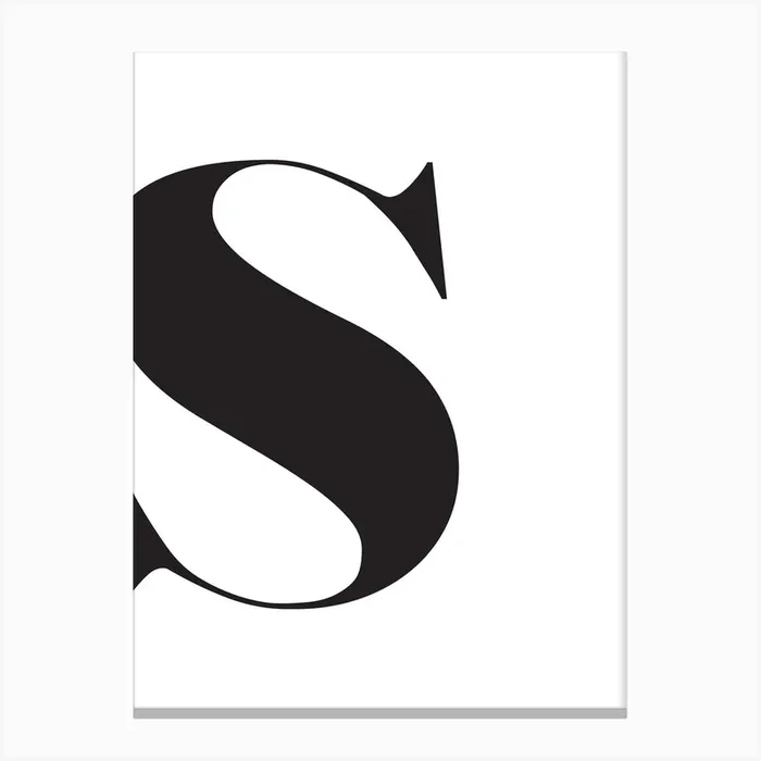 S Initial Canvas Print by Girl Visual
