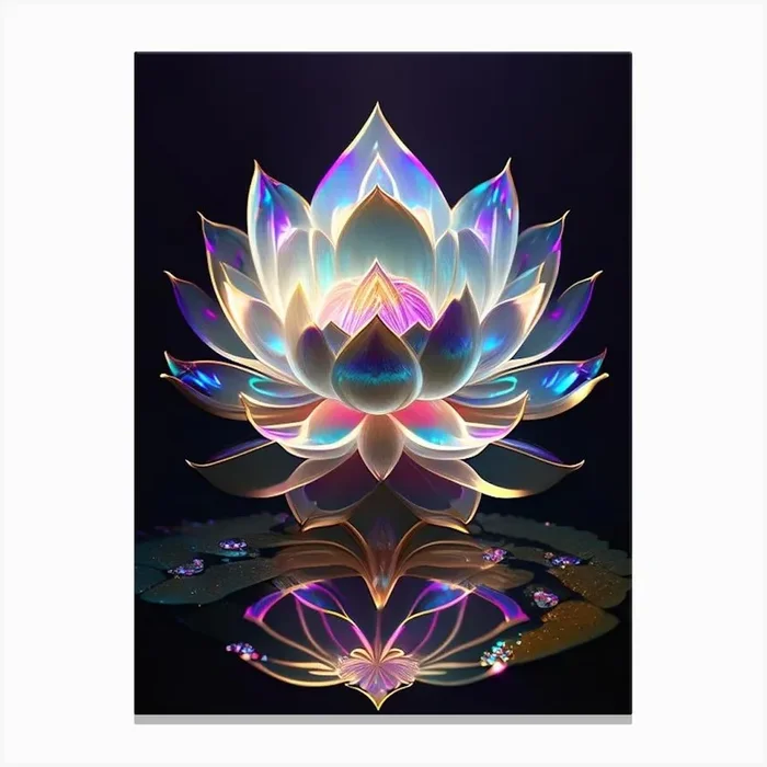 Sacred Lotus Holographic 5 Canvas Print by The Artsy Florist