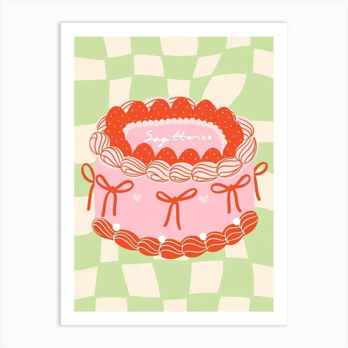 Sagittarius Coquette Cake Art Print by September23rd