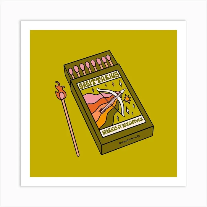 Sagittarius Matchbox Art Print by Doodle By Meg
