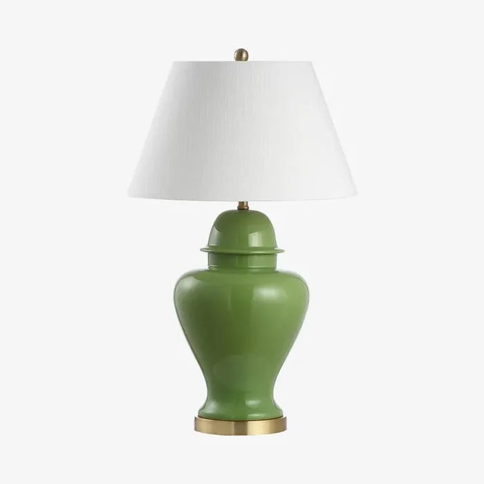 Sagwa Modern Classic LED Table Lamp – Green – Ceramic / Iron by JONATHAN Y