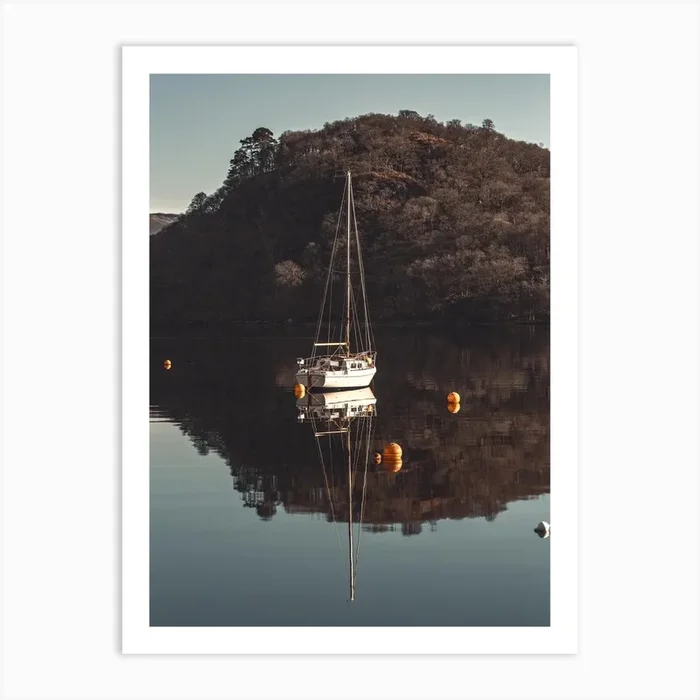 Sailboat On A Lake 1 Art Print by Florian Schleinig