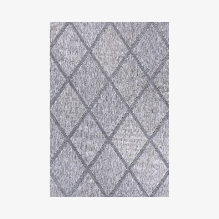 Salines Diamond Trellis Indoor / Outdoor Area Rug – Light Gray by JONATHAN Y