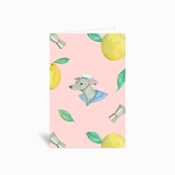 Salty Dog Pink Greetings Card by Hahaha Creative