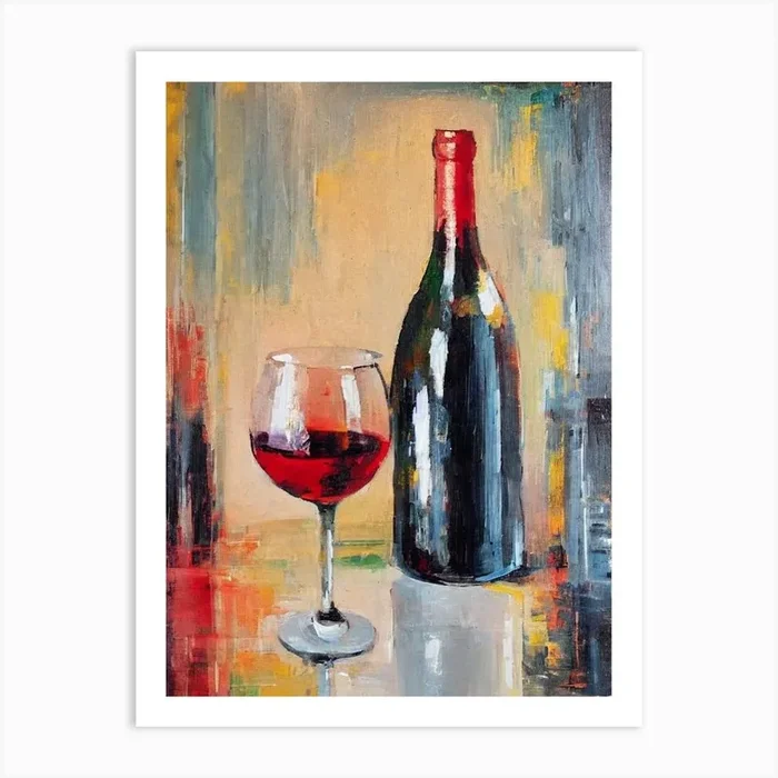 Sauvignon Blanc 1 Oil Painting Cocktail Poster Art Print by The Cocktail Hour