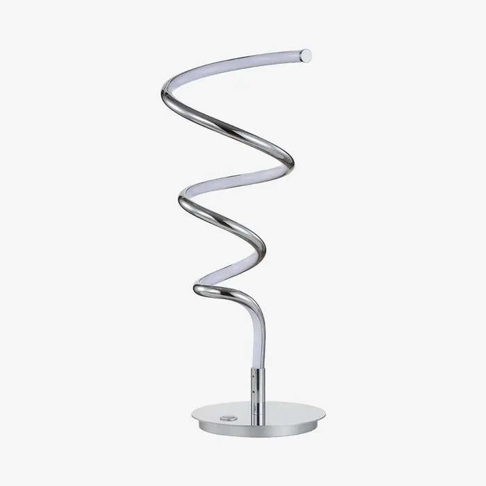Scribble Modern Dimmable Integrated LED Table Lamp – Chrome – Metal by JONATHAN Y