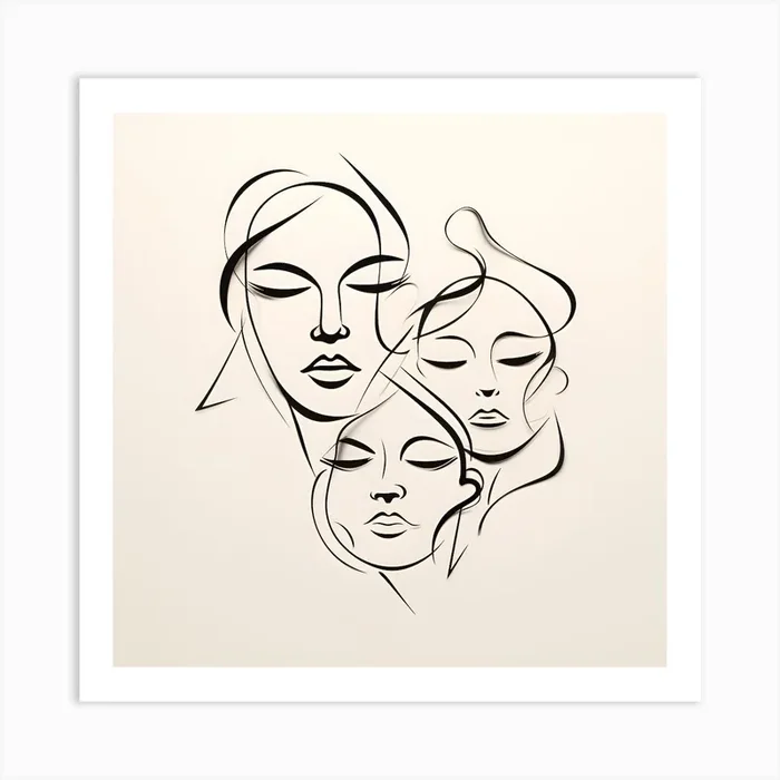 Sculpted Souls: Minimalist Continuity 1 Art Print by DigitalDoodle