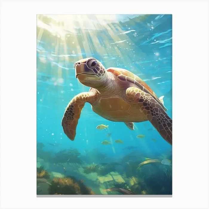 Sea Turtle Illuminated Canvas PrintMM by Marine Masterpieces