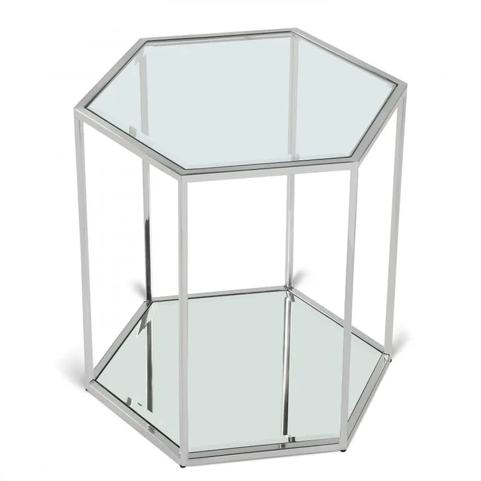 Sei Glass And Steel End / Side Table