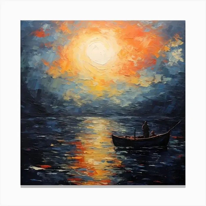 Serenade in Monet’s Hues Canvas Print by Quantum Vivid Digital Art