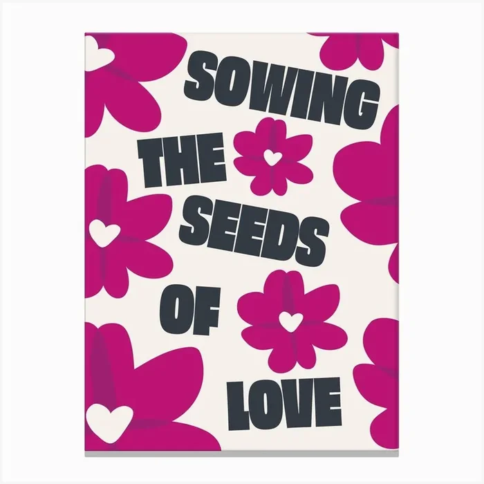 Sewing The Seeds (Pink) Canvas Print by Ampersand Prints