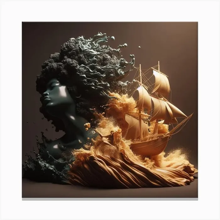 Ship In The Ocean Canvas Print by eyecatchingkustomsbybee