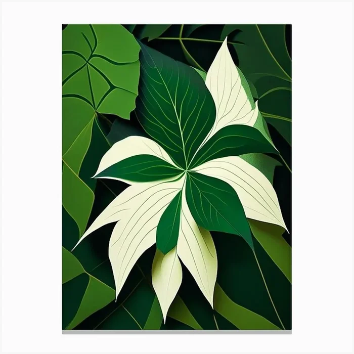 Siberian Ginseng Leaf Vibrant Inspired 1 Canvas PrintL& by Leaf & Stem Studio