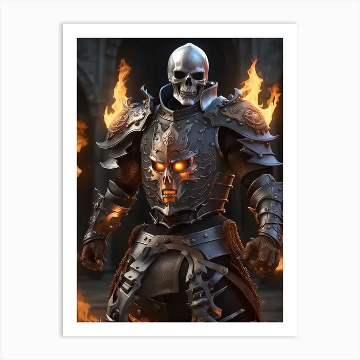 Skeleton Warrior Art PrintA by AImagine