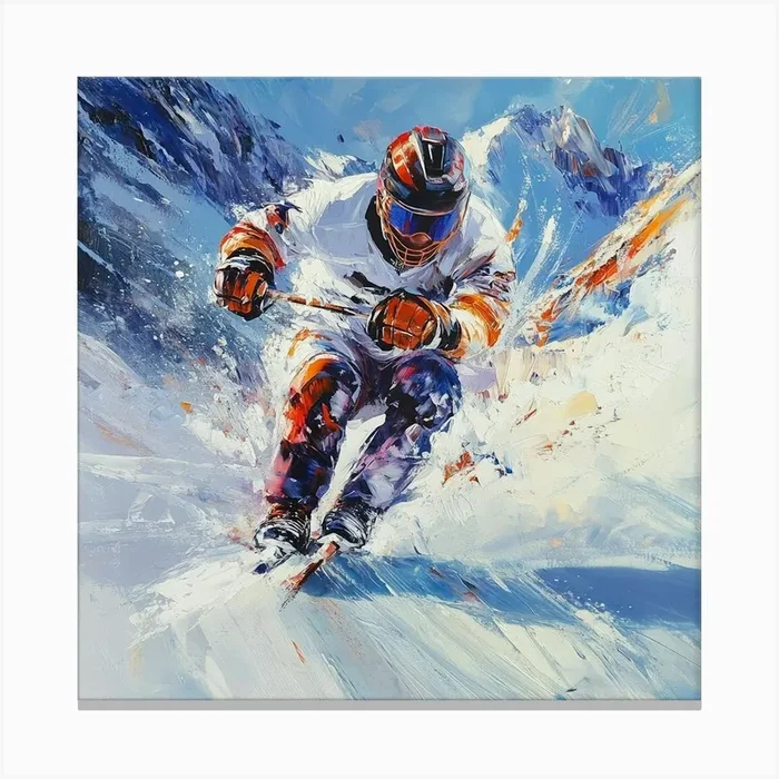 Skier Art 1 Canvas PrintS by Saiful