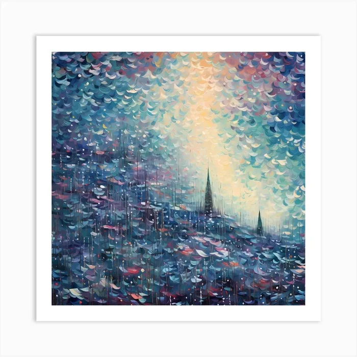 Snow-kissed Monet Dreams Art Print by Quantum Vivid Digital Art