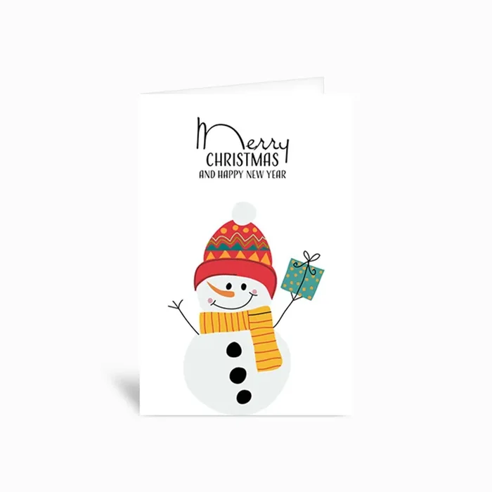Snowman Greetings Card by Nikita Jariwala