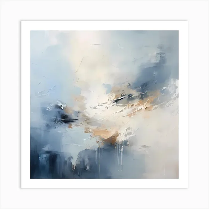 Soothing Symphony: Abstract Elegance in Beige Hues Art Print by Quantum Vivid Digital Art
