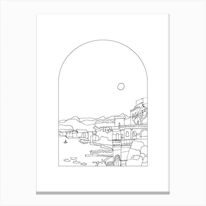 Sorrento Italy Bw Canvas Print by Planeta444