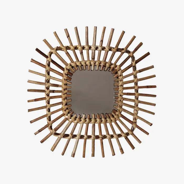 Spike Mirror Square – Rattan by Casa Amarosa