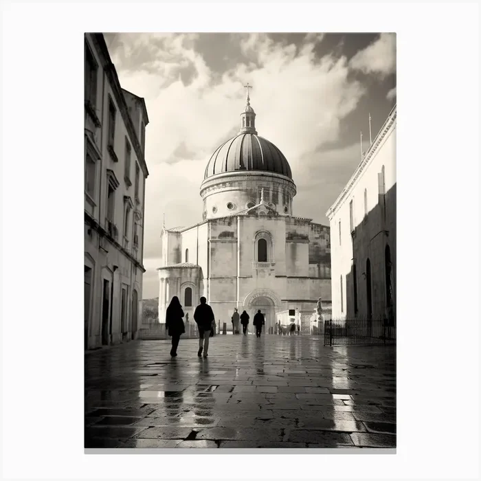 Split, Croatia, Black And White Old Photo 2 Canvas Print by Monochrome Vistas