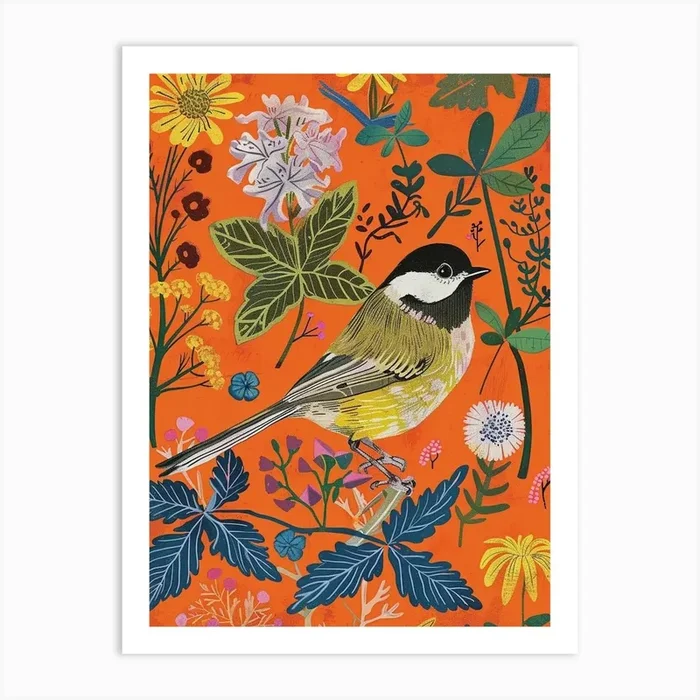 Spring Birds Carolina Chickadee 2 Art Print by Feathered Muse