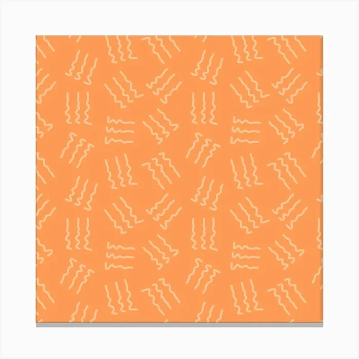 Squiggley Peach Canvas Print by Shelworks Stationery