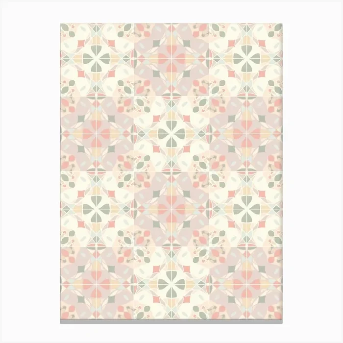 Stained Glass Pastels Tiles Canvas Print by DesigndN