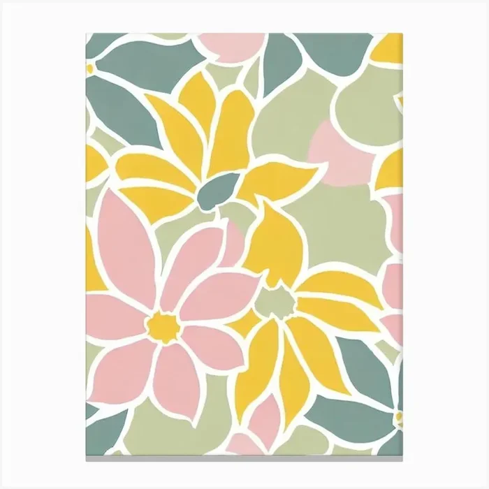 Statice Pastel Floral 4 Flower Canvas Print by The Artsy Florist