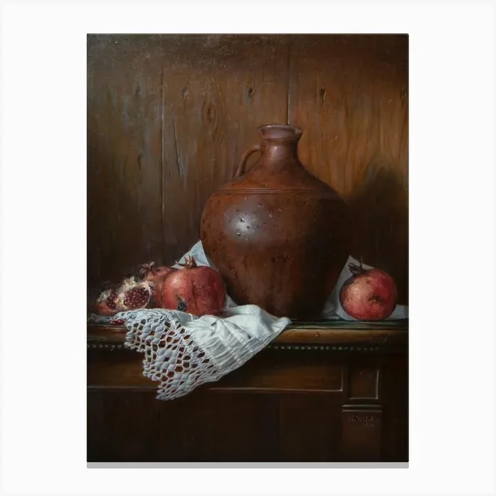 Still life with clay vessel Canvas PrintV by Viktor