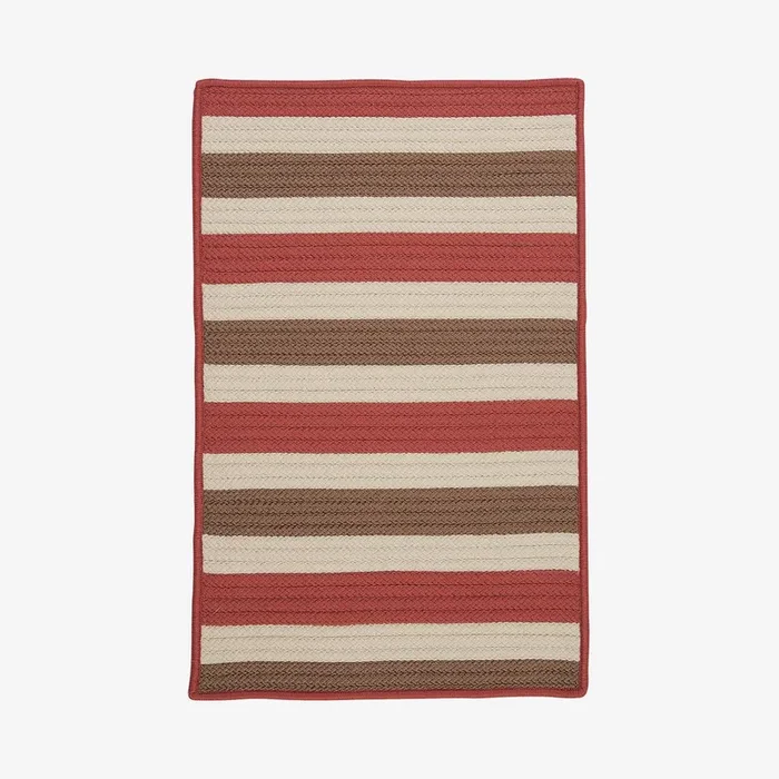 Stripe It Rectangle Area Rug – Terracotta by Colonial Mills