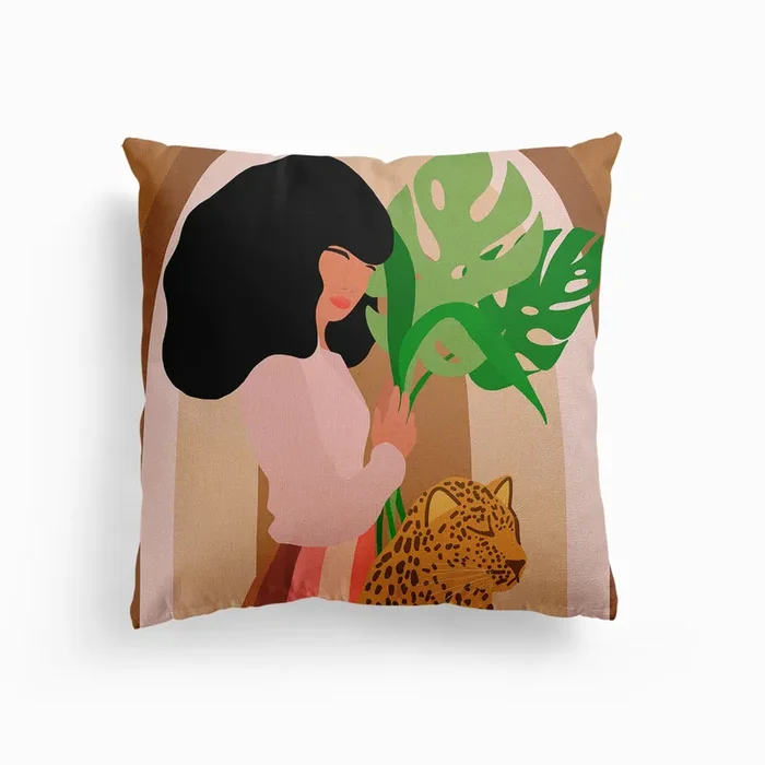 Strong And Fierce Girl Power Canvas Cushion by Dominique Vari