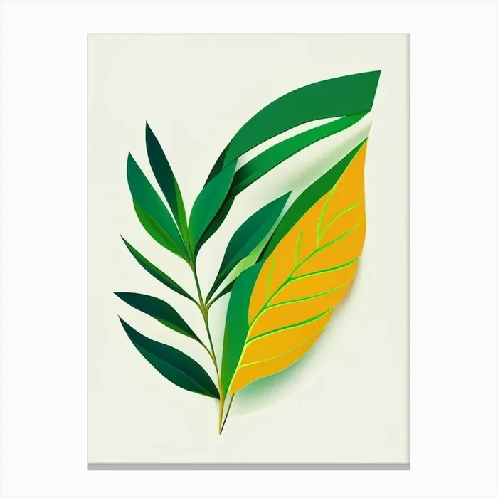 Summer Savory Leaf Vibrant Inspired 2 Canvas PrintL& by Leaf & Stem Studio