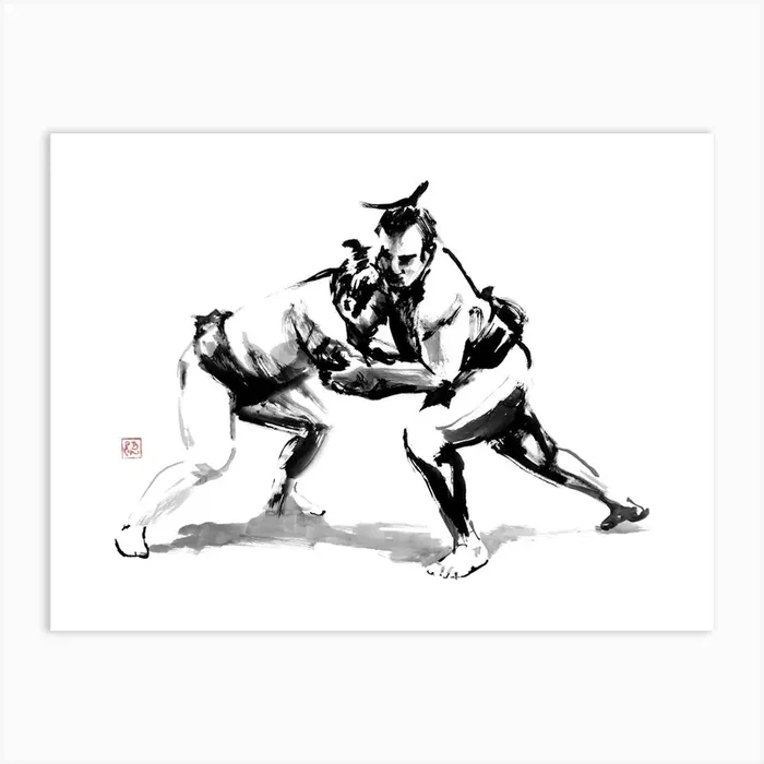 Sumotori Art Print by Pechane Sumie
