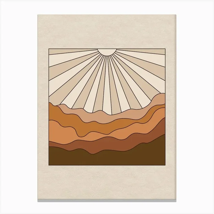 Sun Over Layers Canvas Print by Boheme At Home