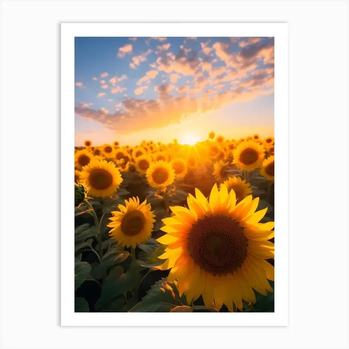 Sunflowers At Sunset Art Print by drdigitaldesign